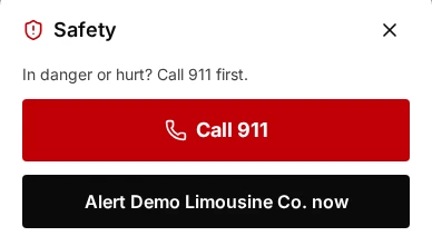 The safety sheet: Call 911, or alert the office now, which sends your location to the office and the Privé team